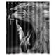 thumbnail image 1 of Cortina de ducha de león blanco y negro, juego de cortina de baño con ganchos, tamaño 60 x 72 pulgadas, 1 of 3
