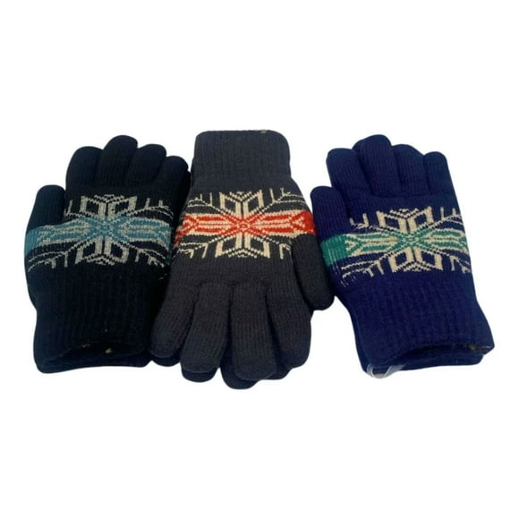 3 Par Guantes De Lana Térmico Con Chiporro Unisex Colores Surtidos