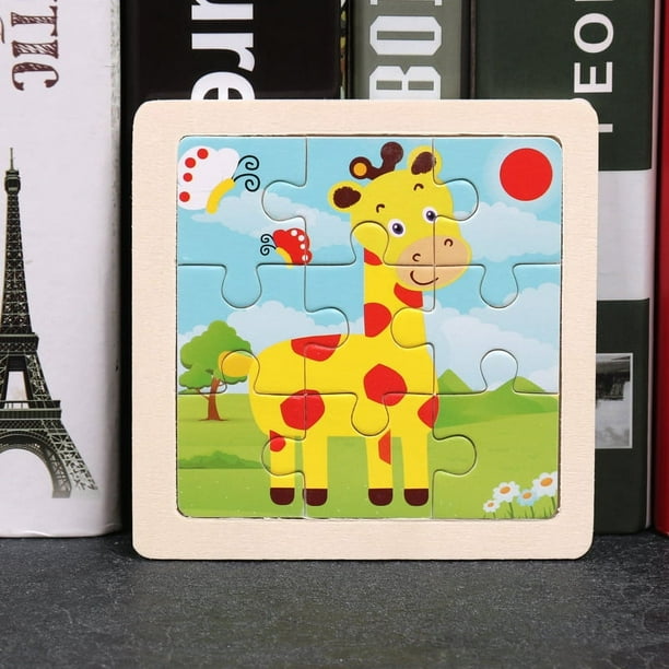 11*11cm/4.33*4.33in 1pcs Wooden Jigsaw Puzzles, Children's Animal Puzzles Educational Early Education Cartoon Plane Jigsaw Puzzle Toys, For Children Kids
