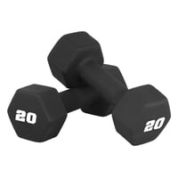Par De Pesas De Mano Dumbbell Cap De Neopreno De 9,07 Kg (20 Libras), Color Negro