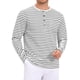 thumbnail image 1 of Camisas Henley a Rayas de Manga Larga con Botones para Hombre INSPIRE CHIC de Regreso a Clases 3XL Blanco, 1 of 6