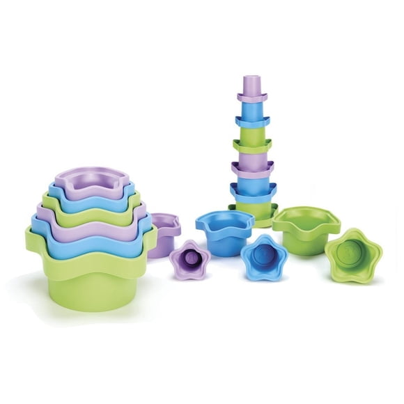 Vasos apilables Green Toys My First 6 Cups, morado/azul/verde