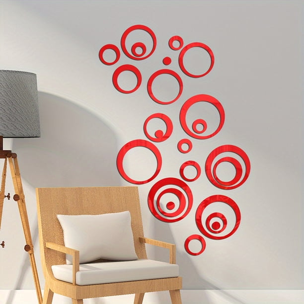 24pcs, Round Mirror Wall Sticker, Removable Self-adhesive Mirror Sticker, Plastic Wall Sticker, Wall Art Sticker, Home Decor Bedroom Accessories Room Decoration