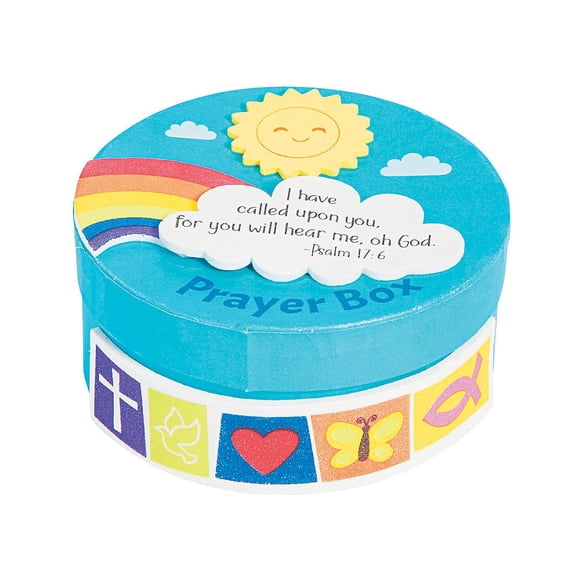Caja de oración Craft Kit Fun Express para niños con capacidad para 12 personas con tapa