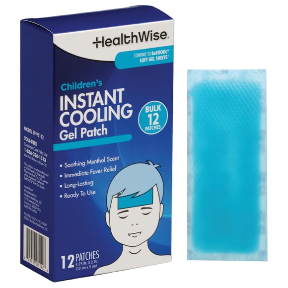Parches de gel refrescante instantáneo HealthWise, 12 unidades, 12 x 5 cm