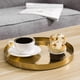 thumbnail image 1 of Bandeja de mesa de centro de latón, bandeja decorativa redonda de 11 pulgadas con baño de latón cepillado, 1 of 5