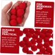thumbnail image 5 of 150 piezas de guirnalda de bolas de peluche, pompones rojos, para ropa, bodas, 5 of 7