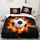 thumbnail image 2 of Juego de ropa de cama de microfibra con funda nórdica de fútbol, funda nórdica deportiva con estampado 3D, cierre de cremallera, suave para hombres, mujeres y niños., 2 of 3