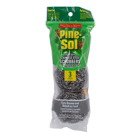 Esponja Multiusos Pine‑Sol 3 Unidades Acero Inoxidable