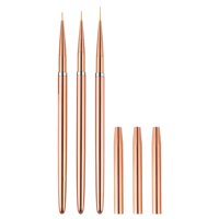 Magideal - Set De Brochas Para Manicura De 3X 3 Tamaños Para Trazos, Color Dorado, 13,6 Cm; 3 Piezas De Brochas Para Uñas, Ideales Para Mezclar Y Dibujar Puntos