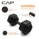 thumbnail image 3 of Mancuerna hexagonal recubierta de goma CAP Barbell de 40 lb, 3 of 7