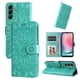 thumbnail image 1 of Funda tipo cartera FOXDOCK para Samsung Galaxy A25 5G , diseño girasol en relieve, cuero PU, cierre magnético, soporte y tarjetero, 1 of 5