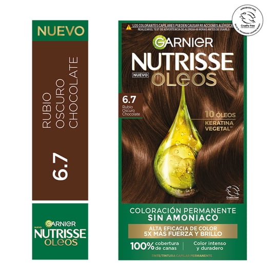 Tinte Capilar Nutrisse Oleos 6.7 Rubio Oscuro Chocolate