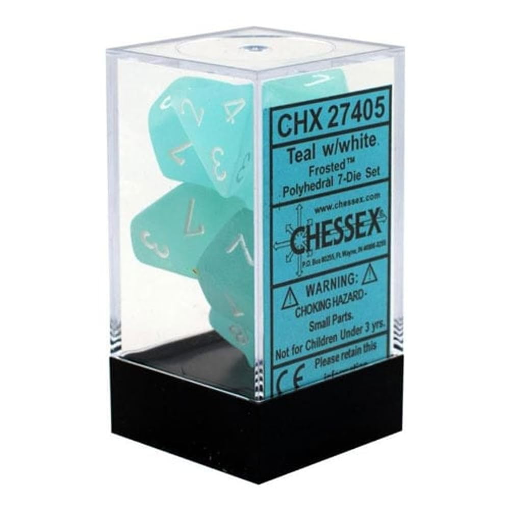 Juego De Dados Chessex Chx27405, Verde Esmerilado Y Blanco