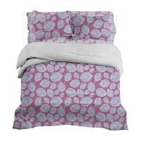 Doral - Plumón Sherpa + Sábana Microfibra De 2 Plazas Hoja Morada