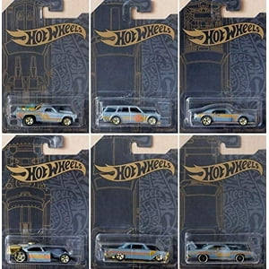 Hot Wheels 51 Aniversario Serie Satinado Y Cromo Juego De 6 Autos, Custom '71 El Camino, 71 Datsun 510 Wagon, Custom '67 Pontiac Firebird, Aristo Rat, 63 Chevy Ii