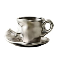 Bothyi - Taza De Café De Cerámica Con Platillo, Juego De Beso De La Cara Para Oficina, Hogar Romántico