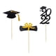 thumbnail image 1 of 2022 Graduation Cake Toppers Con Diploma, 2022, Grad Hat Para University Gold Black, 1 of 5