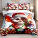 thumbnail image 1 of 3pcs Bedding set Bedding Cushion Cover Valentine's Day Gift 3pcs Gizmo with Santa Hat & Christmas Lights Print Duvet Cover Set, 1 of 1