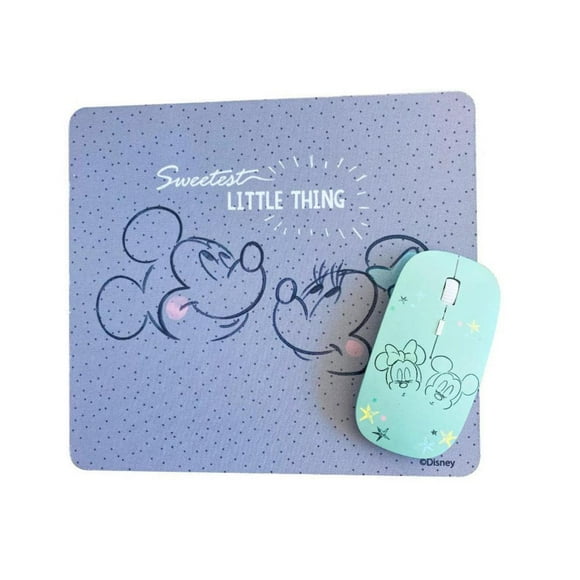 Kit Mouse Inalambrico USB 3B Y MousePad Gris Minnie Mouse