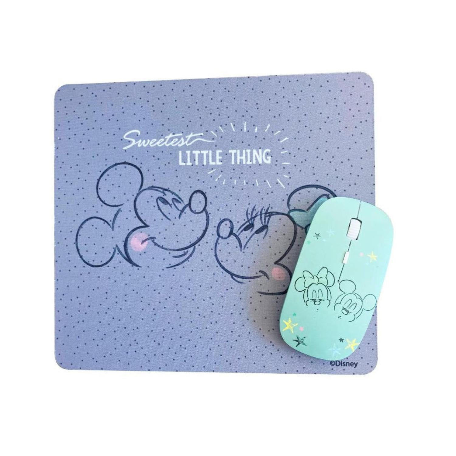 Disney - Kit Mouse Inalambrico Usb 3b Y Mousepad Gris Minnie Mouse