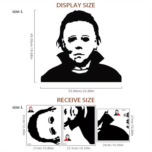 1pc Michael Myers Halloween Decals - Funny Living Room Sticker for Car and Home - Vinyl Art Decor for Door and Mirror
