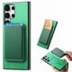 thumbnail image 1 of Funda de Cuero Magnética con Tarjetero para Samsung Galaxy S23 Ultra Cubierta Delgada Verde, 1 of 5