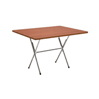 Genérico - Mesa Plegable De Comedor 60X60 Cm Madera Y Aluminio Cafe Plateado