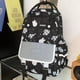 thumbnail image 3 of Cartoon Bunny Print Backpack, Kawaii Preppy Students Schoolbag, Casual Nylon Travel Laptop Shoulder Rucksack, 3 of 5