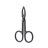 Ioensy - Pinzas Para Cejas, Mango De Tijera, Agarre Cómodo, Pinzas De Punta Plana, Recorte Negro Recto