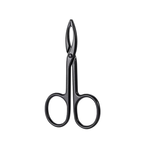 Ioensy - Pinzas Para Cejas, Mango De Tijera, Agarre Cómodo, Pinzas De Punta Plana, Recorte Negro Recto