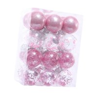 Bothyi - 24 Piezas De Adornos Navideños De Bolas Irrompibles Para Fiestas Navideñas En Casa, Color Rosa Transparente