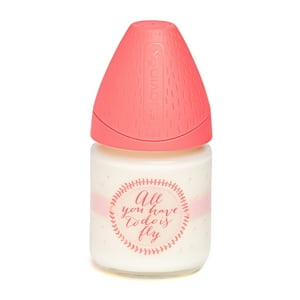 Suavinex - Mamadera 120 Ml Vidrio Tetina Redonda Silicona Fly