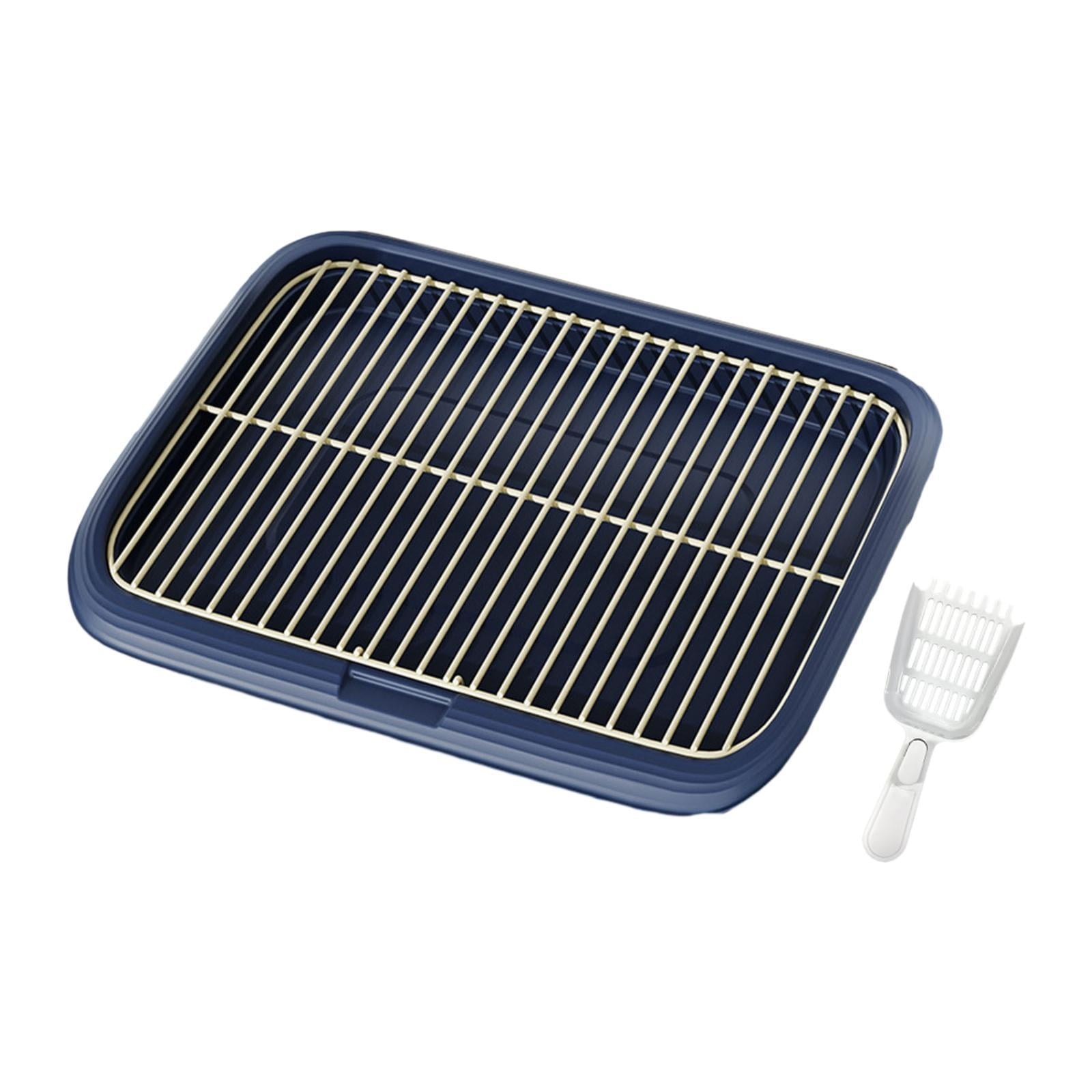 Ioensy - Bandeja De Entrenamiento Para El Baño De Perros, Caja De Arena Extraíble Para Perros Pequeños, Cachorros, L, Azul Oscuro