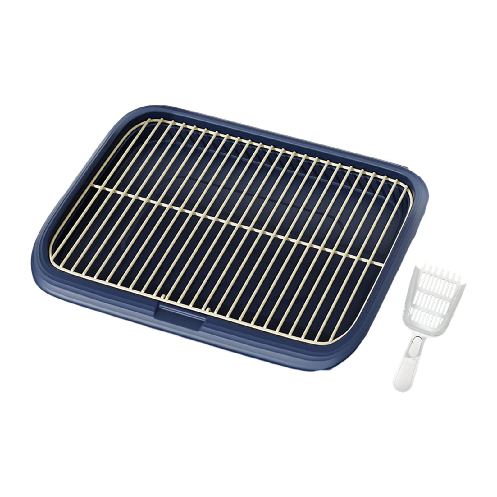 Ioensy - Bandeja De Entrenamiento Para El Baño De Perros, Caja De Arena Extraíble Para Perros Pequeños, Cachorros, L, Azul Oscuro