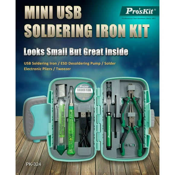 Juego De Herramientas De Soldadura Portátil Pk-324 Kit Cautin Usb