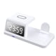 thumbnail image 1 of Estación de carga inalámbrica 3 en 1 con reloj digital - Cargador magnético rápido de 15 W para teléfono, auriculares y reloj inteligente-Blanco, 1 of 7