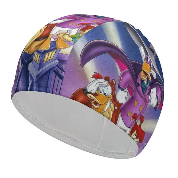 Darkwing Duck Gorro de Natación de Licra, Gorro de Baño de Tela Cómoda, Gorro Elástico Antideslizante para Hombres, Mujeres y Niños