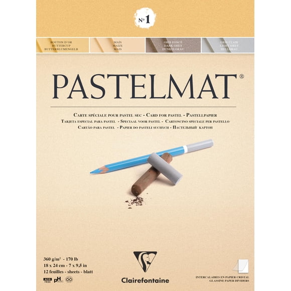 Pad Clairefontaine Pastelmat, 18 x 24 cm, 360 g/m², con 12 hojas