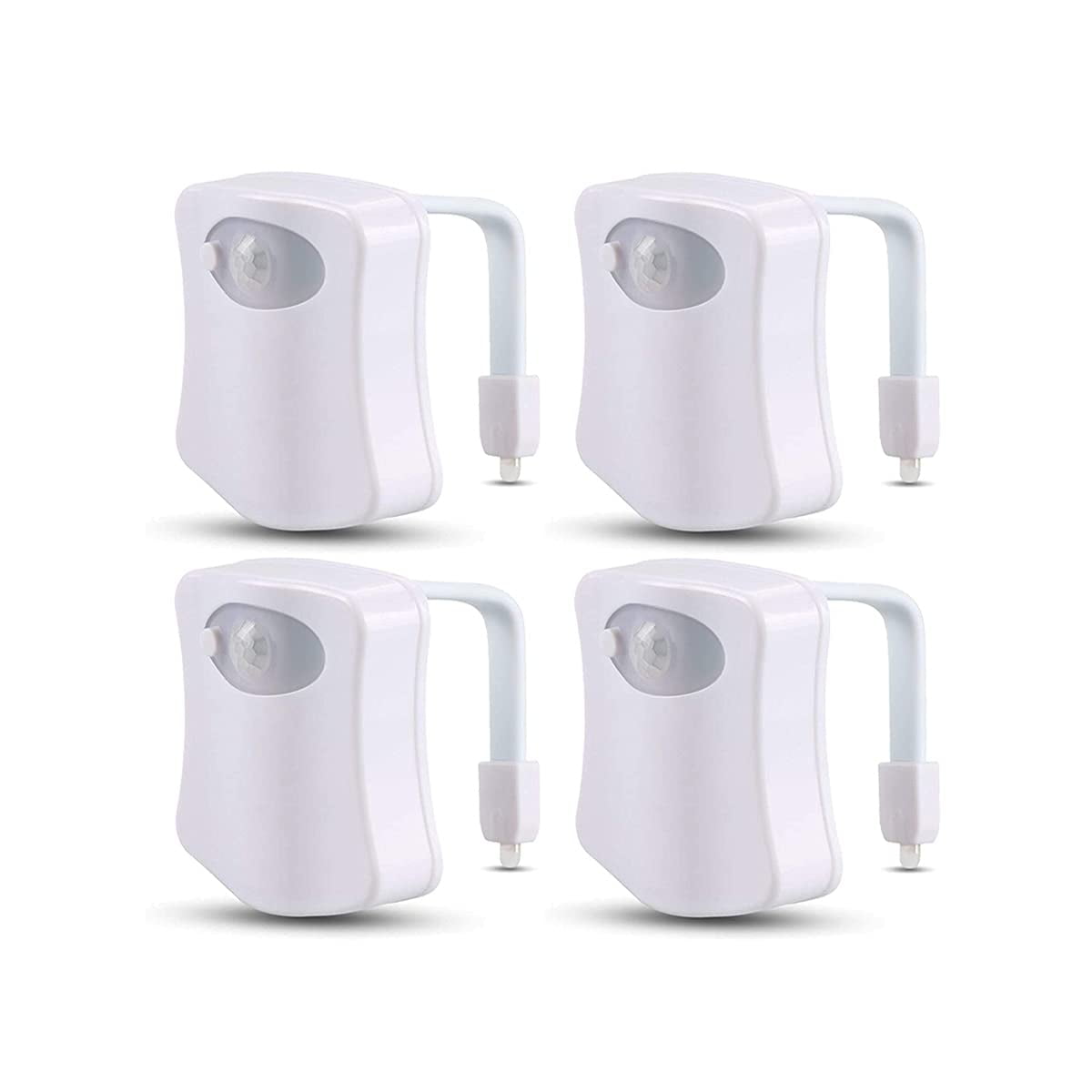 Xusx111 - 4 Paquete De Luz Nocturna Del Inodoro Con Sensor De Movimiento Activado, 16 Colores Led Luz Nocturna Dentro Del Tazón, Cosas Frescas Para Accesorios De Decoración Del Baño, Gadgets Únicos Y