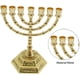 thumbnail image 2 of Candelabro de rama Menorá de Hanukkah Candelabro de Menorá de Hanukkah Candelabro de Menorá Candelabro de Menorá de 7 ramas Templo de Jerusalén Menorá de las 12 tribus de Israel con vara de Aarón Maná, 2 of 6
