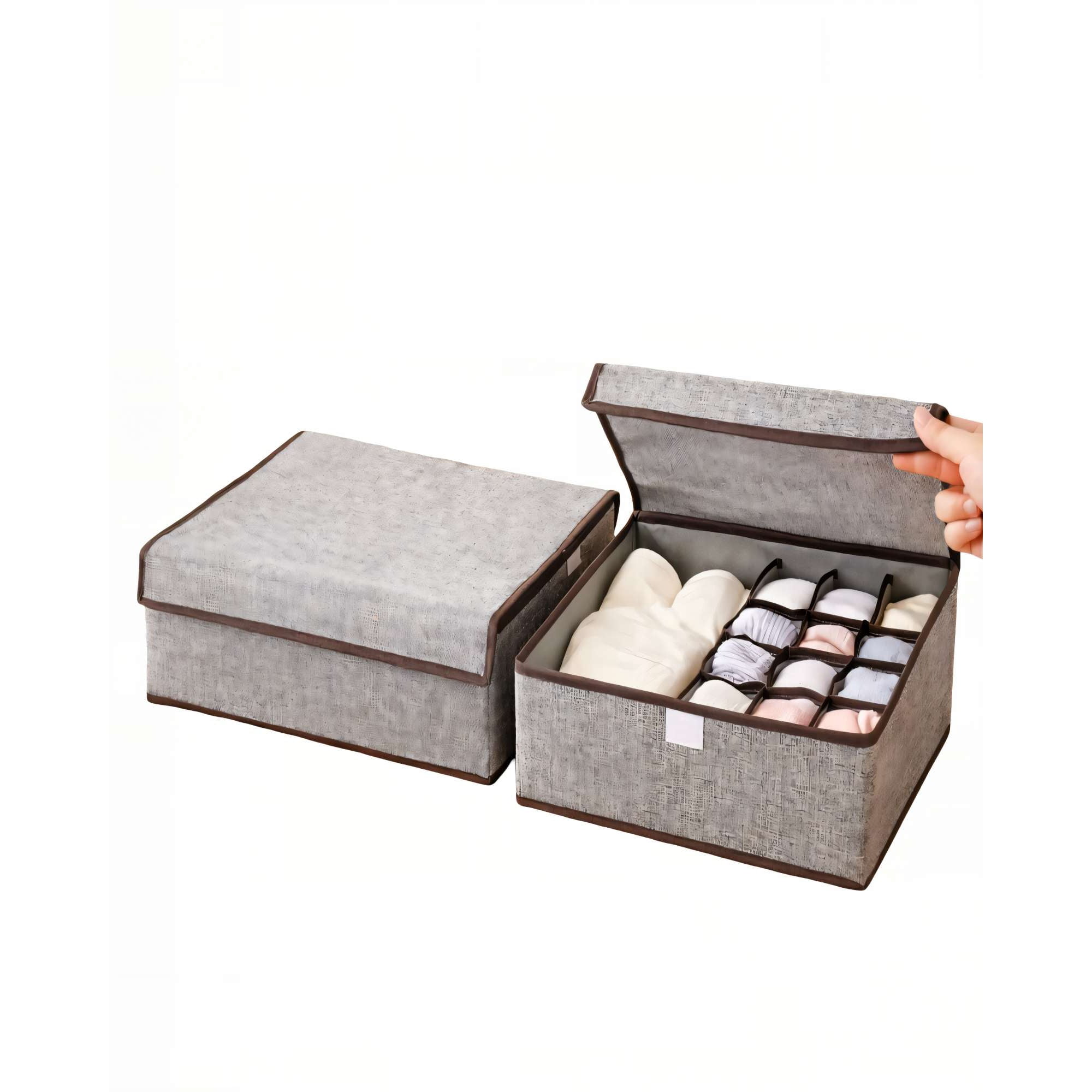 Genérico - Pack De 2 Canastillos Organizador 32cmx26cm Color Gris