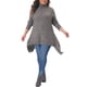 thumbnail image 2 of Agnes Orinda Suéter de Cuello Alto para Mujer de Talla Grande con Dobladillo Asimétrico, Manga Larga, Suave, Cálido, Casual, Tejido de Canalé, Talla 2X Grande Marrón, 2 of 6