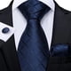 thumbnail image 2 of Corbata Azul Seda Hombres, Set con Paño Y Colleras., 2 of 7