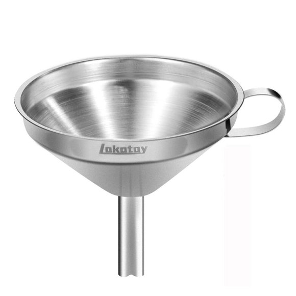 Embudo de cocina Lakatay de acero inoxidable apto para uso alimentario, 13 cm, con colador