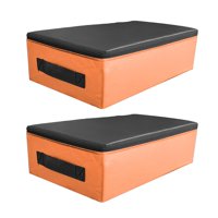 Magideal - 2 Piezas Almohadilla De Barra Alfombrilla Protectora Tapete Silencioso Para Caída De Pesas Cojín Amortiguador Diseño De Protección Y Reducción De Ruid Naranja Negro