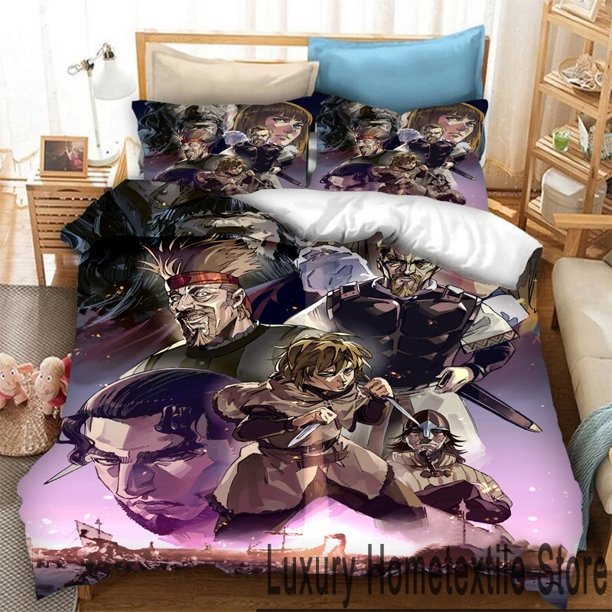 Anime Vinland Saga Bedding Set,Duvet Cover Comforter Bed Set Quilt Cover Pillowcase, Boys Girls Adults Bed Sheets