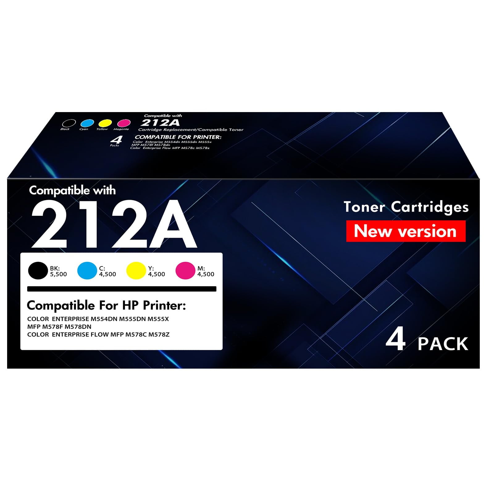 Cartuchos De Tóner Smilink 212a 212x, Paquete De 4 Unidades Para Impresora Hp