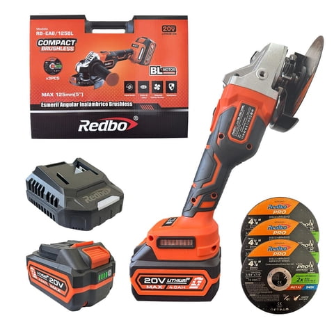 Esmeril Angular Inalámbrico Redbo Rb Ea6/125Bl
