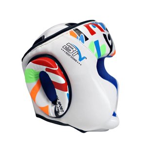 Ioensy - Casco De Boxeo Protector De Cabeza Cuero Sintético Suave Para Lucha Libre Juvenil Blanco S